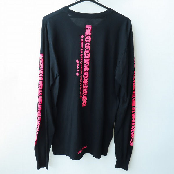 実際に弊社で買取させて頂いた【JPタグ】CHROME HEARTS NEON PINK STRIPE LOGO L/S T-SHIRT ロングＴシャツ 2212-304-0244/Lの画像 1枚目