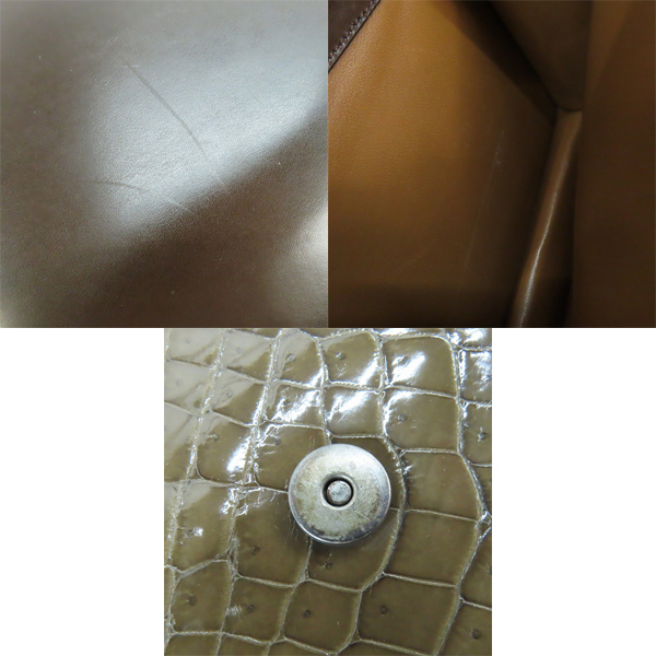 実際に弊社で買取させて頂いたBottega Veneta/ボッテガヴェネタ クロコ型押し エナメルレザー ハンドバッグの画像 8枚目