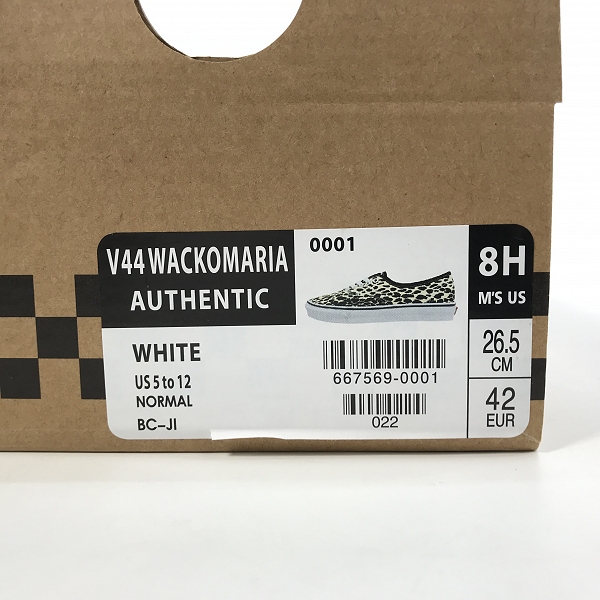 実際に弊社で買取させて頂いた【難有り】VANS×WACKO MARIA/バンズ×ワコマリア V44 AUTHENTIC/オーセンティック レオパード 667569-0001/26.5の画像 9枚目