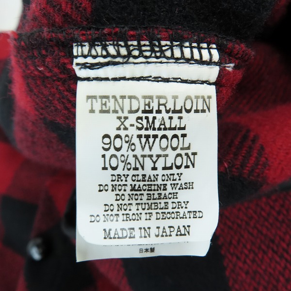 実際に弊社で買取させて頂いたTENDERLOIN/テンダーロイン ウール チェックジャケット/XSの画像 4枚目