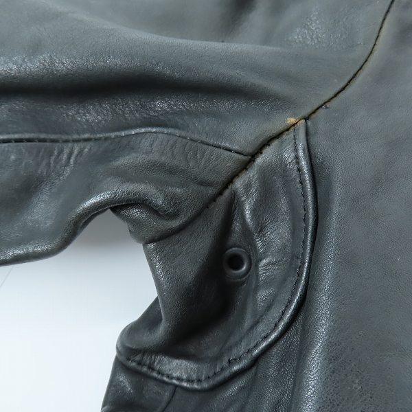 実際に弊社で買取させて頂いたISAMU KATAYAMA BACKLASH/イサムカタヤマバックラッシュ イタリアン ダブルショルダー製品染めダブルライダース 1254-02/Sの画像 4枚目