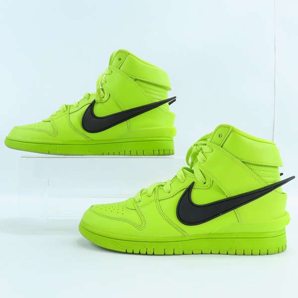 実際に弊社で買取させて頂いたNIKE×AMBUSH/ナイキ×アンブッシュ DUNK HIGH "FLASH LIME" ダンクハイ フラッシュライム CU7544-300 25.5の画像 3枚目