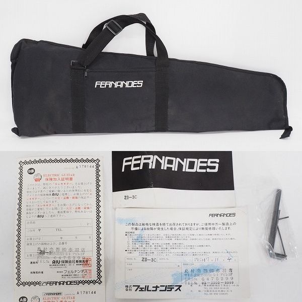 実際に弊社で買取させて頂いた★【難有り】FERNANDES/フェルナンデス ZO-3C ぞうさん ゴールドパーツ アンプ内蔵ギター マッチングヘッド ケース付の画像 9枚目