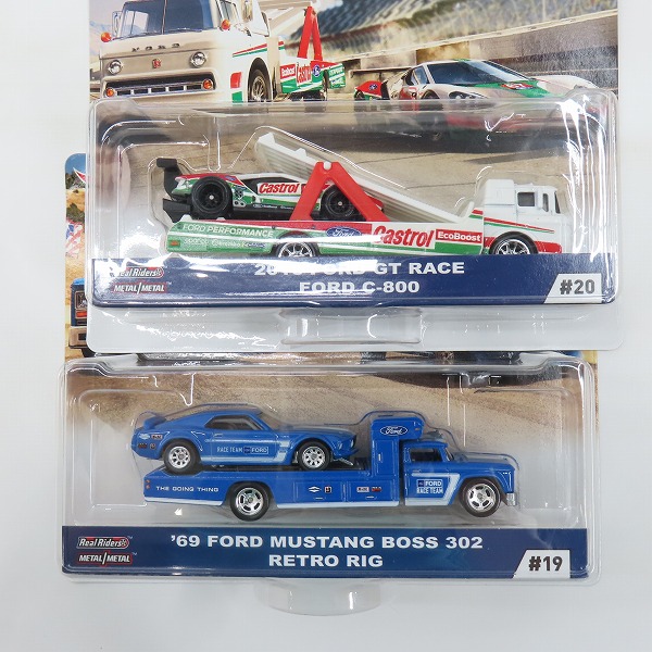 実際に弊社で買取させて頂いた【未開封】Hot Wheels/ホットウィール 69 FORD MUSTANG BOSS 302 RETRO RIG/2016 FORD GT RACE FORD C-800 2点セットの画像 2枚目