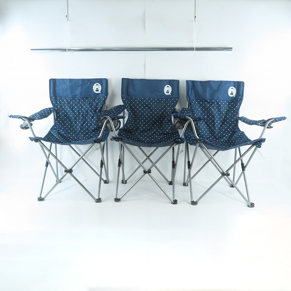 実際に弊社で買取させて頂いた【おまとめ3点】Coleman/コールマン リゾートチェア ネイビードット 2000026736の画像 1枚目