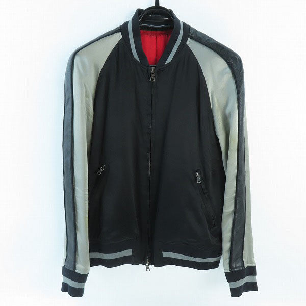 実際に弊社で買取させて頂いたISAMU KATAYAMA BACKLASH/バックラッシュ サテンシルク100% シープレザー スカジャン 1208-01/2