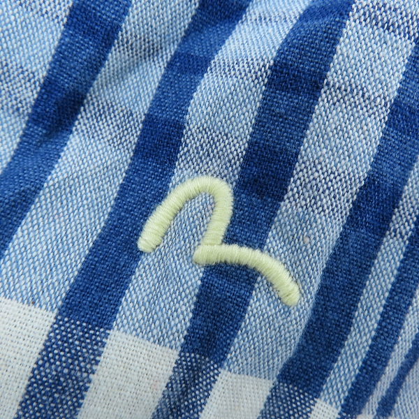 実際に弊社で買取させて頂いたEVISU/エヴィス チェック柄 半袖シャツ /44の画像 4枚目