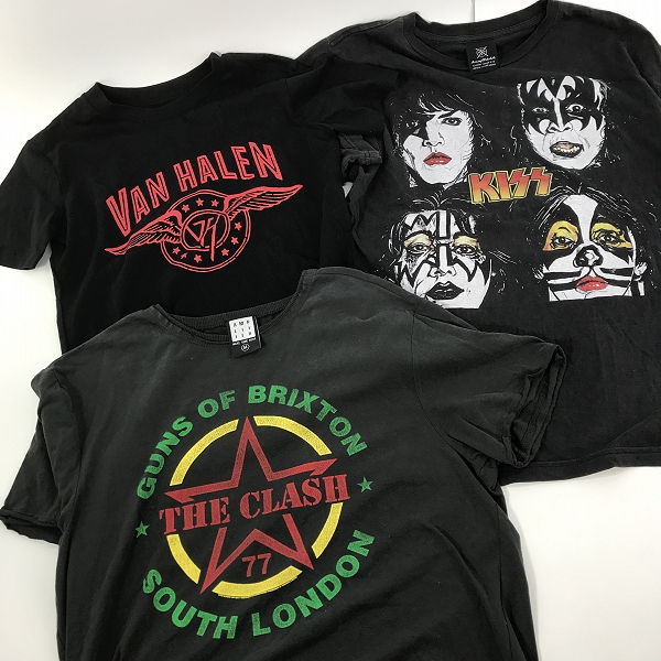 実際に弊社で買取させて頂いた【おまとめ】KISS/キッス VAN HALEN/ヴァンヘイレン THE CLASH/ザ クラッシュ 他 バンドTシャツの画像 1枚目