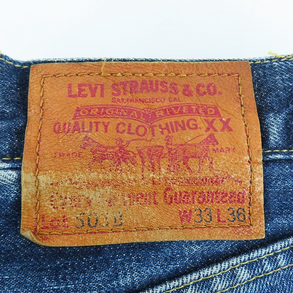 実際に弊社で買取させて頂いたLEVI’S/リーバイス 503B-XX 98年製 復刻 デニムパンツ W33/L36の画像 3枚目