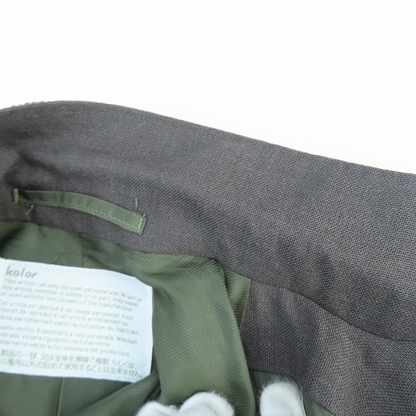 実際に弊社で買取させて頂いたkolor/カラー チェスターコート ウール オーバーサイズ 16SCM-C01101/2の画像 4枚目