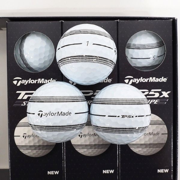 実際に弊社で買取させて頂いた【未使用】TaylorMade/テーラーメイド TP5x STRIPE ゴルフボール ホワイト 1ダースの画像 1枚目