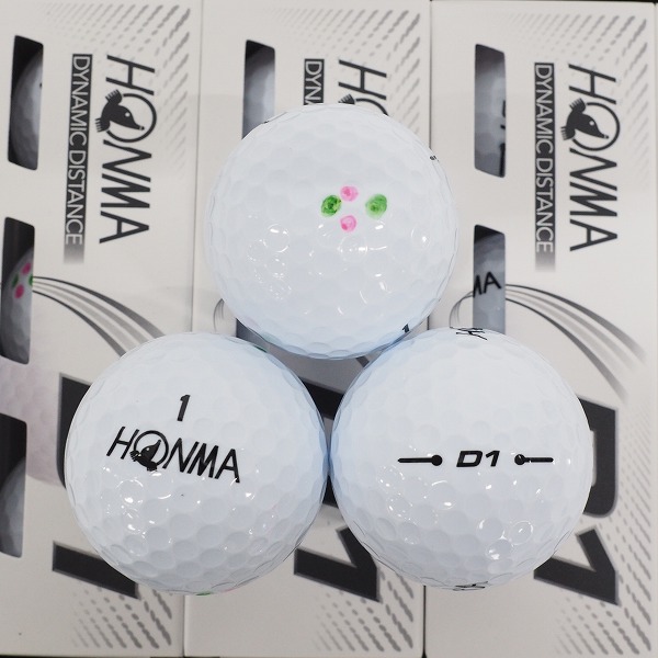 実際に弊社で買取させて頂いた【未使用】HONMA/ホンマ D1 DYNAMIC DISTANCE・SPEEDMONSTER ゴルフボール ホワイト 計2ダースの画像 1枚目