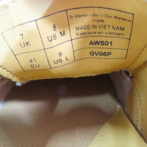 実際に弊社で買取させて頂いたDr.Martens/ドクターマーチン 3ホールシューズ AW501/UK７の画像 5枚目