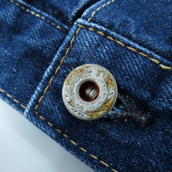 実際に弊社で買取させて頂いたSUGAR CANE/シュガーケーン TOYO 東洋エンタープライズ 1ST デニムジャケット/Gジャン 刺繍 の画像 5枚目