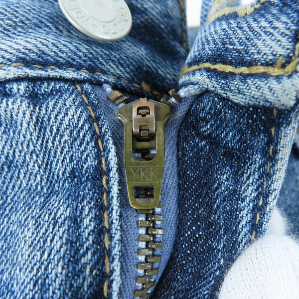 実際に弊社で買取させて頂いたBEAMS/ビームス ダメージデニム ストレートパンツ 11-21-1175-791/Lの画像 6枚目