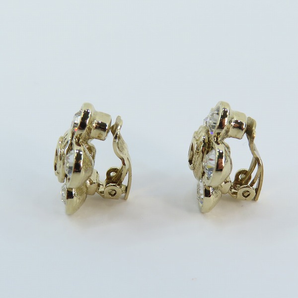 実際に弊社で買取させて頂いたCHANEL/シャネル フラワー×ココマーク ラインストーン イヤリング 両耳 07Aの画像 2枚目