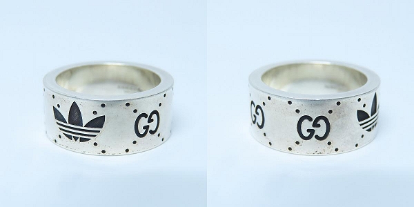実際に弊社で買取させて頂いたGUCCI×adidas/グッチ×アディダス エングレービングリング 14 /13号の画像 3枚目