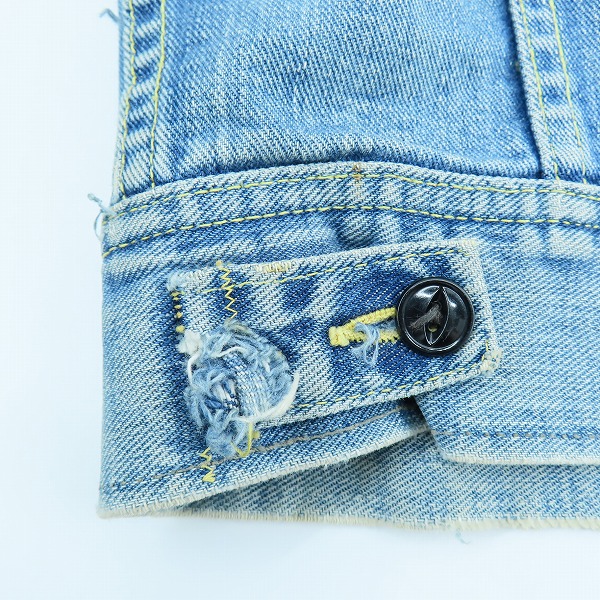 実際に弊社で買取させて頂いた【難有】Lee/リー ヴィンテージ 101-J 70s初期 四角黒タグ デニムジャケット/38の画像 7枚目