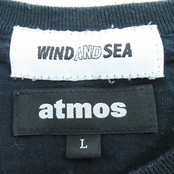 実際に弊社で買取させて頂いたWIND AND SEA × BE@RBRICK x atmos/ウィンダンシー×ベアブリック×アトモス 半袖 Tシャツ ABW-21001/Lの画像 2枚目