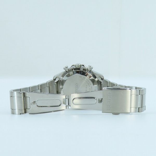 実際に弊社で買取させて頂いたSEIKO/セイコー スピリット クロノグラフ クオーツ腕時計 8T67-00C0 ブルー文字盤 シルバーの画像 3枚目