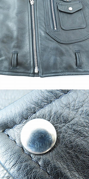 実際に弊社で買取させて頂いたSchott/ショット ダブル ライダース ジャケット 528US Dポケット/44の画像 9枚目