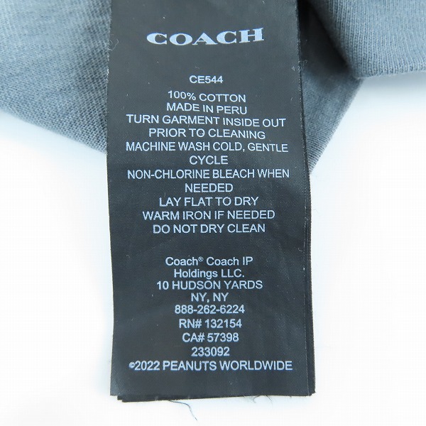 実際に弊社で買取させて頂いたCOACH×PEANUTS/コーチ×ピーナッツ スヌーピー プリントTシャツ CE544/XSの画像 5枚目
