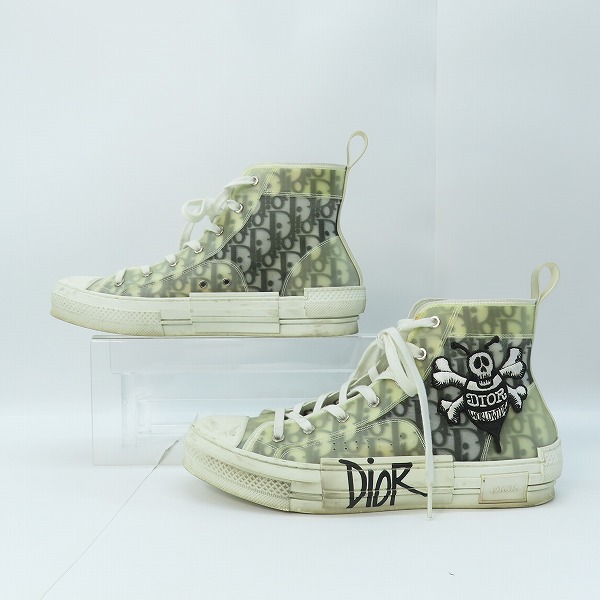 実際に弊社で買取させて頂いたDIOR×Shawn Stussy/ディオール×ショーンステューシー “B23”ハイトップ スニーカー/BEEワッペン3SH118YYO/43の画像 3枚目