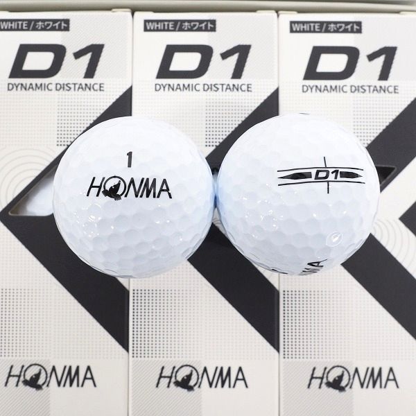 実際に弊社で買取させて頂いた【未使用】HONMA/ホンマ D1 DYNAMIC DISTANCE ゴルフボール ホワイト・マルチカラー  計2ダースの画像 1枚目