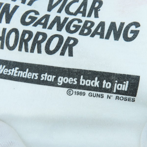 実際に弊社で買取させて頂いたGUNS N' ROSES/ガンズ＆ローゼズ ヴィンテージ 89年 バンドTシャツ /Lの画像 4枚目