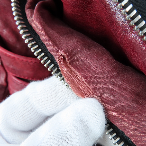 実際に弊社で買取させて頂いたBACKLASH/バックラッシュ ジャパンホースレザー製品染めダブルライダース 1606-03/3の画像 5枚目