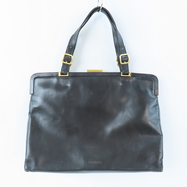 実際に弊社で買取させて頂いたPRADA /プラダ オールド ゴールド金具 がま口 ハンドバッグ