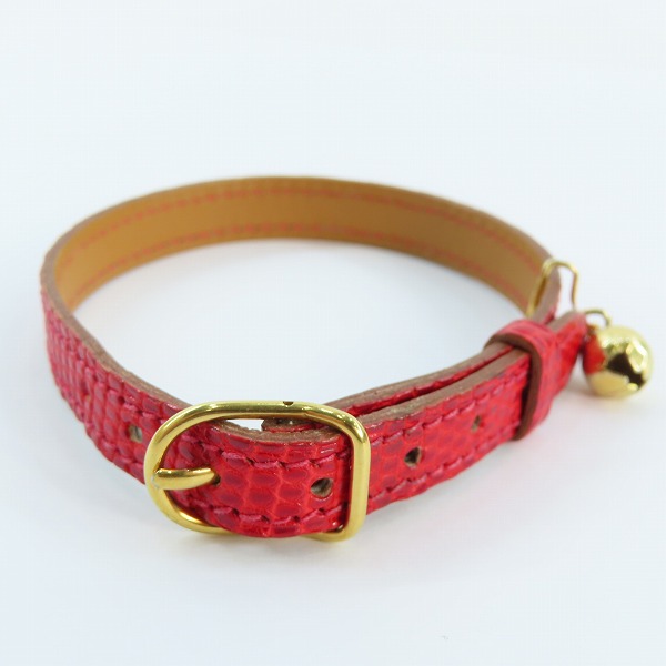 実際に弊社で買取させて頂いたHERMES/エルメス 猫用 首輪 リザード の画像 1枚目