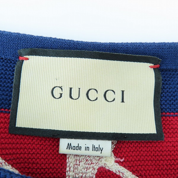 実際に弊社で買取させて頂いた【JPタグ】GUCCI/グッチ クルーネック ボーダー/バック刺繍 セーター Sの画像 2枚目