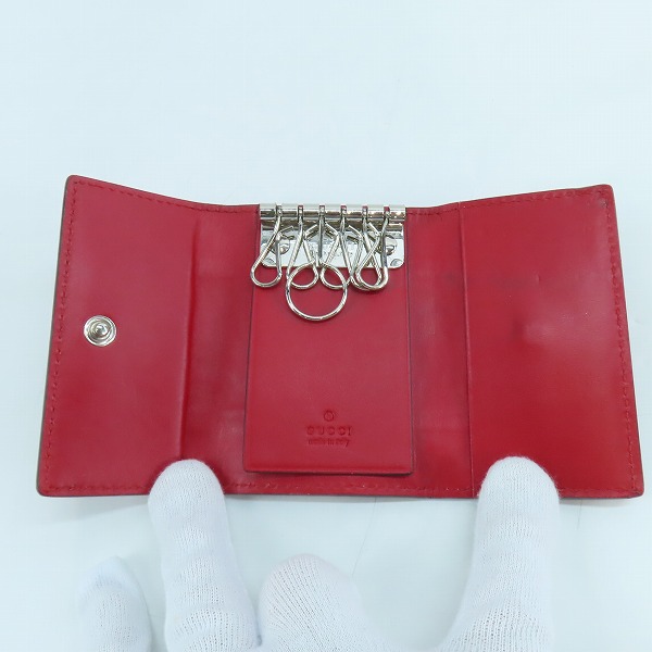 実際に弊社で買取させて頂いたGUCCI/グッチ グッチシマレザー 6連キーケース シェリーライン/ウェブラインの画像 3枚目