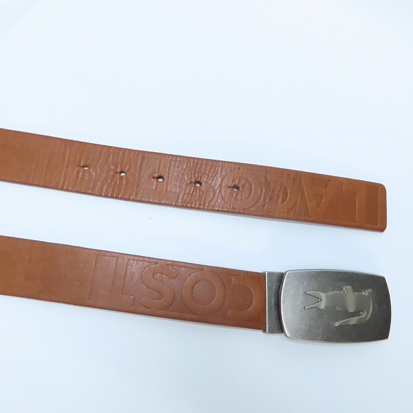 実際に弊社で買取させて頂いたLACOSTE/ラコステ ロゴバックル レザー ベルトの画像 1枚目