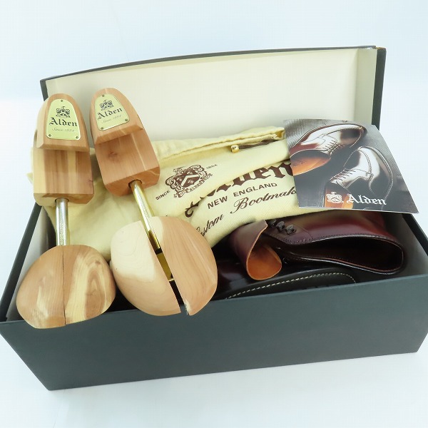 実際に弊社で買取させて頂いたALDEN/オールデン ハワイアンタンカーブーツ/シューズ コードバン 純正シューツリー付き 4020HC/8.5Dの画像 8枚目