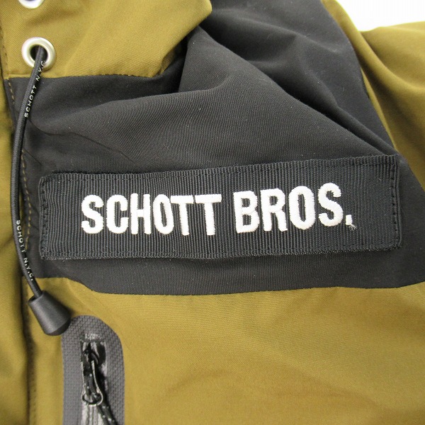 実際に弊社で買取させて頂いたSchott/ショット 2TONE DOWN PARKA/ツートン ダウンパーカー 3102063 オリーブ/Lの画像 5枚目