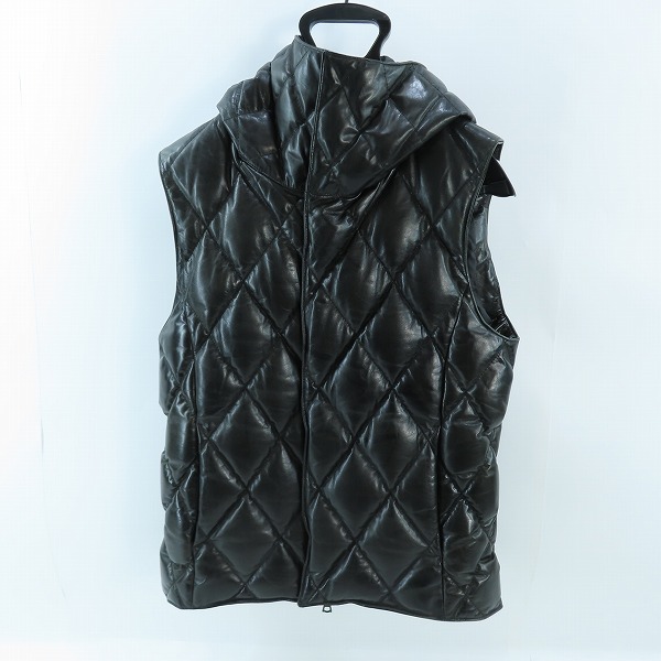 実際に弊社で買取させて頂いたBACKLASH/バックラッシュ レザー ハイネック ダウン ベスト 1526-01/S