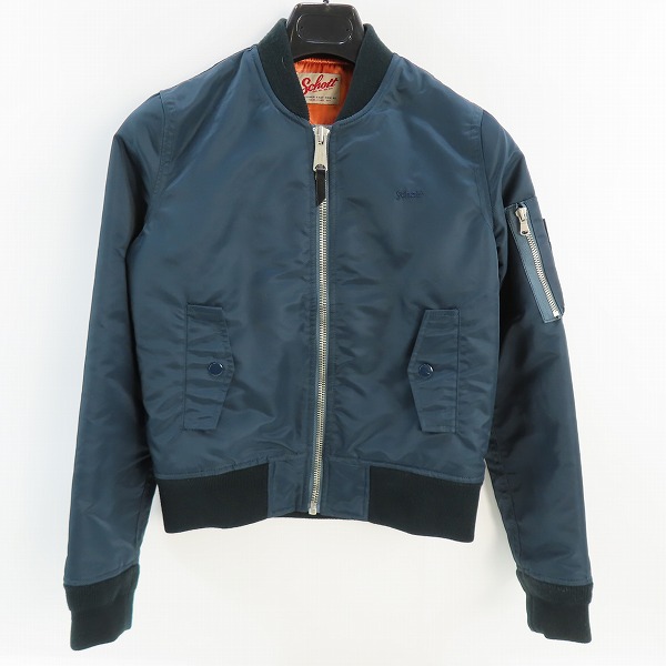 実際に弊社で買取させて頂いたSchott/ショット AMERICAN COLLEGE MA-1/フライトジャケット ネイビー 3132081 /S
