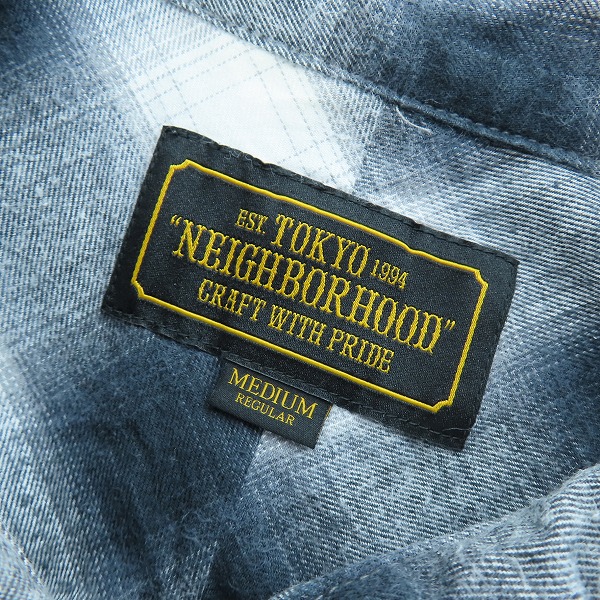 実際に弊社で買取させて頂いたNEIGHBORHOOD/ネイバーフッド 20SS B&C/C-SHIRT.LS 201ARNH-SHM03 オンブレ チェック ネルシャツ/Mの画像 2枚目