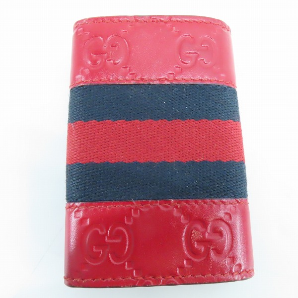実際に弊社で買取させて頂いたGUCCI/グッチ グッチシマレザー 6連キーケース シェリーライン/ウェブラインの画像 1枚目