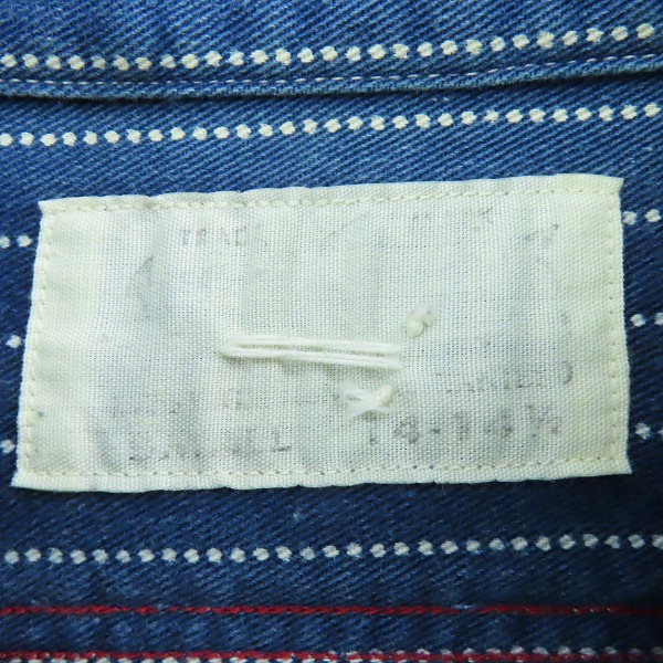 実際に弊社で買取させて頂いたSUGAR CANE/シュガーケーン "FICTON ROMANCE"コレクション 8.5oz ウォバッシュストライプ長袖ワークシャツ SC25551/Sの画像 2枚目