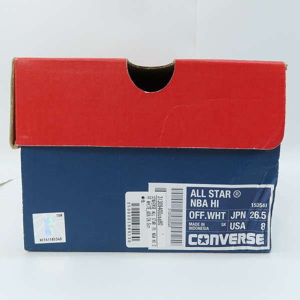 実際に弊社で買取させて頂いた【未使用】CONVERSE/コンバース ALL STAR R NBA HI/ オールスター R NBA ハイ オフホワイト 1SD540 スニーカー/26.5の画像 9枚目