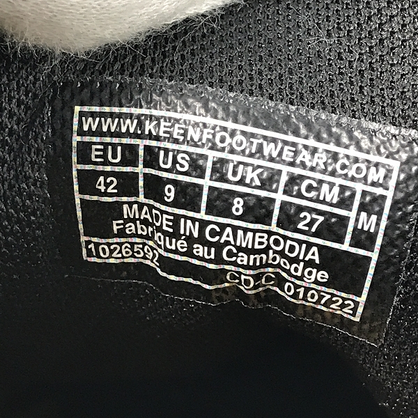 実際に弊社で買取させて頂いたKEEN/キーン Men's JASPER  HAIRY BLACKxBLACK ジャスパー ハイキングシューズ1026592 27.0の画像 5枚目