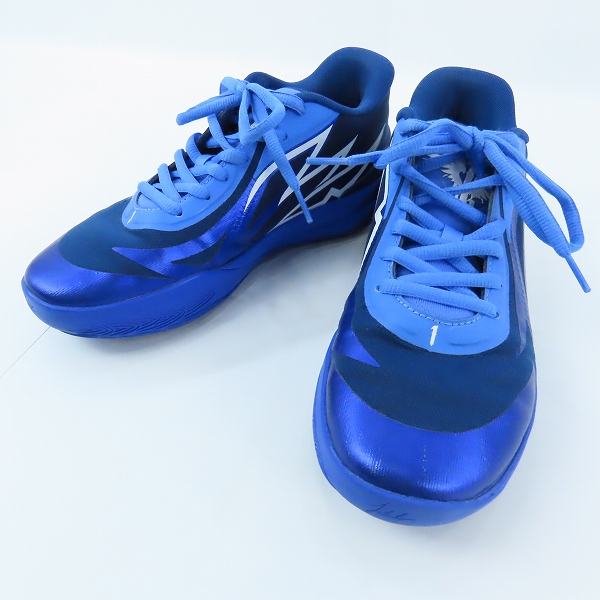 実際に弊社で買取させて頂いたPUMA/プーマ MB.02 Lo LaMelo Ball/ラメロ・ボール シグネイチャーモデル Blazing Blue/Royal Sapphire 377766 02/27.0