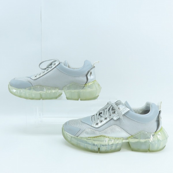 実際に弊社で買取させて頂いたJIMMY CHOO/ジミーチュウ DIAMOND/ダイヤモンド クリアソール スニーカー シルバー/40.5の画像 3枚目