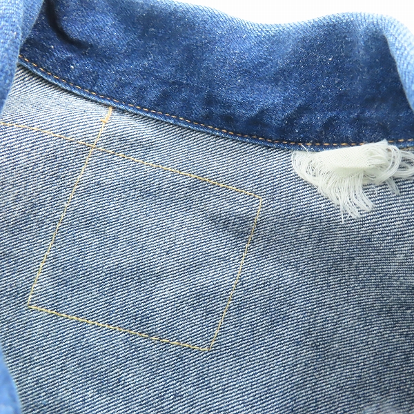 実際に弊社で買取させて頂いたSUGAR CANE/シュガーケーン TOYO 東洋エンタープライズ 1ST デニムジャケット/Gジャン 刺繍 の画像 2枚目