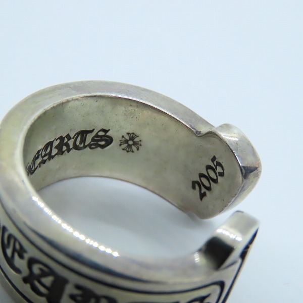 実際に弊社で買取させて頂いたCHROME HEARTS/クロムハーツ スクロールラベル リング ラージ 23-24号の画像 8枚目