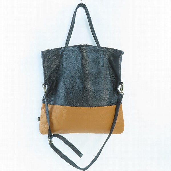 実際に弊社で買取させて頂いたglamb/グラム ショルダーバッグ トートバック レザー ブラウン/ブラックの画像 3枚目