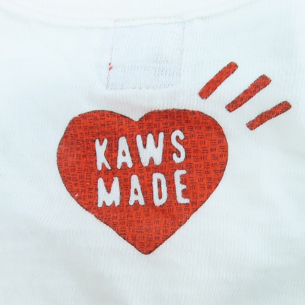 実際に弊社で買取させて頂いたHUMAN MADE×KAWS/ヒューマンメイド×カウズ T-shirt #3 半袖Tシャツ/XLの画像 5枚目
